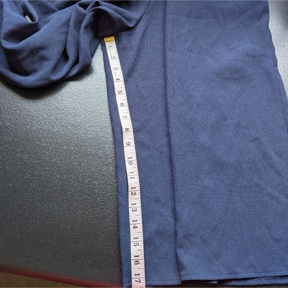 Oasis Jumpsuit Blue Belted Cropped Wide Leg Pockets Size 10 - Picture 4 of 12